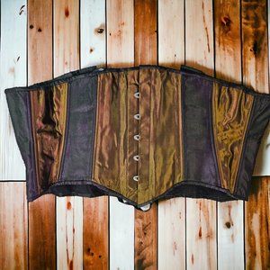 Bronze and Black Satin Under Bust Corset Size 42